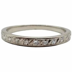Demi Alliance américaine or blanc et diamant