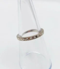 Demi Alliance américaine or blanc et diamant