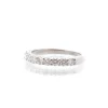 Demi alliance diamants et or blanc