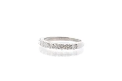 Demi alliance diamants et or blanc