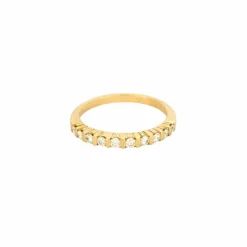 Demi alliance diamants or jaune