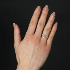 Demi alliance diamants or jaune