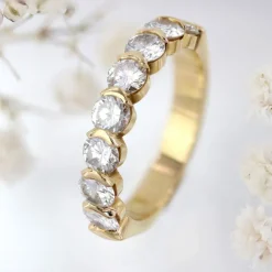 Demi alliance diamants or jaune