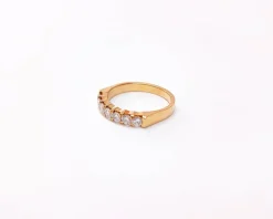 Demi alliance diamants or jaune