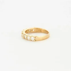 Demi alliance diamants or jaune