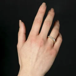 Demi alliance diamants or jaune