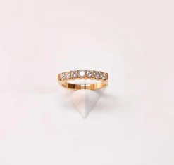 Demi alliance diamants or jaune