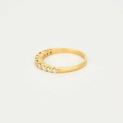 Demi alliance diamants or jaune