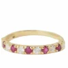 Demi alliance en or jaune, rubis et diamants