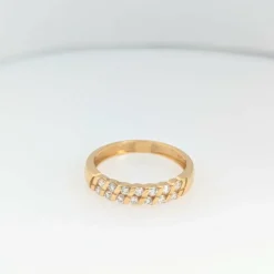 Demi Alliance en or jaune et diamants