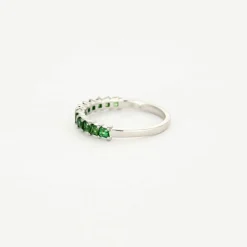 Demi Alliance Grenats Tsavorites Or Blanc