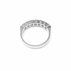 Demi alliance or blanc 7 Diamants