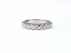 Demi alliance or blanc diamants