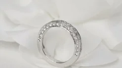 Demi alliance or blanc diamants 1ct