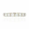 Demi alliance or blanc et diamants brillants