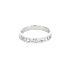 Demi Alliance or gris et diamants