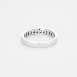 Demi Alliance or gris et diamants