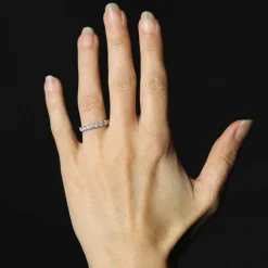 Demi alliance platine diamants