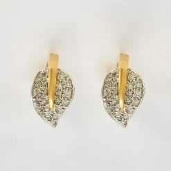 Demi parure, or jaune et or gris, et diamants