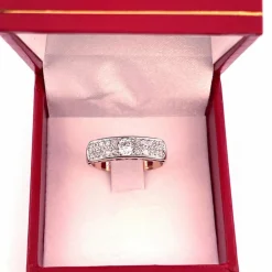 Demi-alliance ancienne en or et diamants