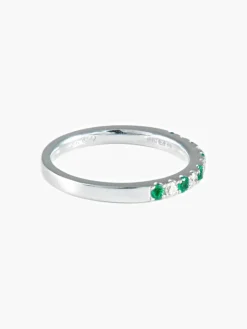 Demi-alliance Diamants Emeraudes
