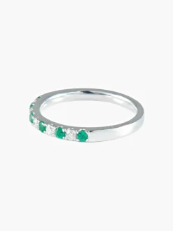 Demi-alliance Diamants Emeraudes