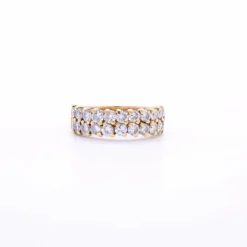 demi-alliance double rangs or et diamants