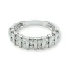 Demi-alliance double étage or blanc diamants