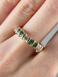 Demi-alliance Emeraudes Diamants