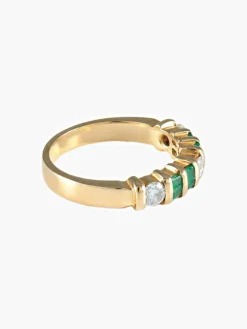 Demi-alliance Emeraudes Diamants
