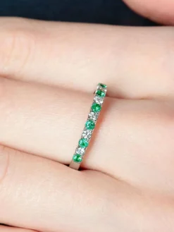 Demi-alliance Emeraudes et Diamants