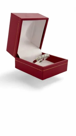 Demi-alliance en diamants or blanc