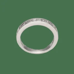 Demi-alliance en or gris 18K avec 0,80 ct de diamants G-VS – Taille 50-51