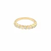 Demi-alliance en or jaune et diamants