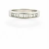 Demi-Alliance or blanc diamants baguettes