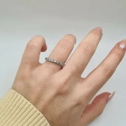 Demi-alliance or blanc diamants