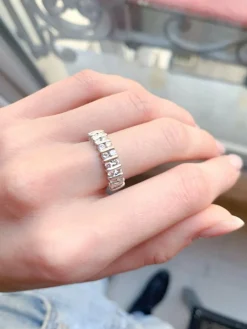 Demi-alliance Or blanc Diamants