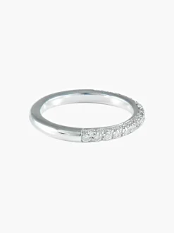 Demi-alliance Or blanc Diamants