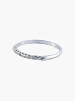 Demi-alliance Or blanc Diamants