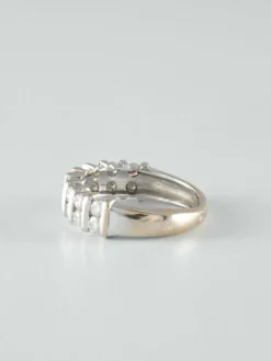 Demi-alliance Or blanc Diamants