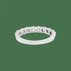 Demi-alliance or blanc et diamants.