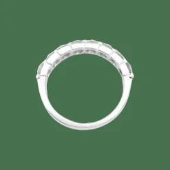 Demi-alliance or blanc et diamants.
