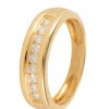 Demi-Alliance or jaune et diamants