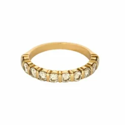 Demi-Alliance or jaune et diamants