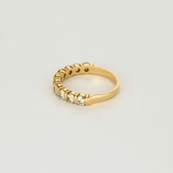 Demi-Alliance or jaune et diamants
