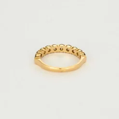 Demi-Alliance or jaune et diamants