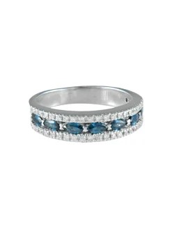 Demi-alliance Saphirs Diamants