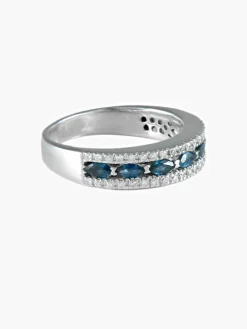 Demi-alliance Saphirs Diamants