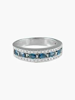 Demi-alliance Saphirs Diamants