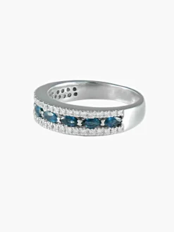 Demi-alliance Saphirs Diamants